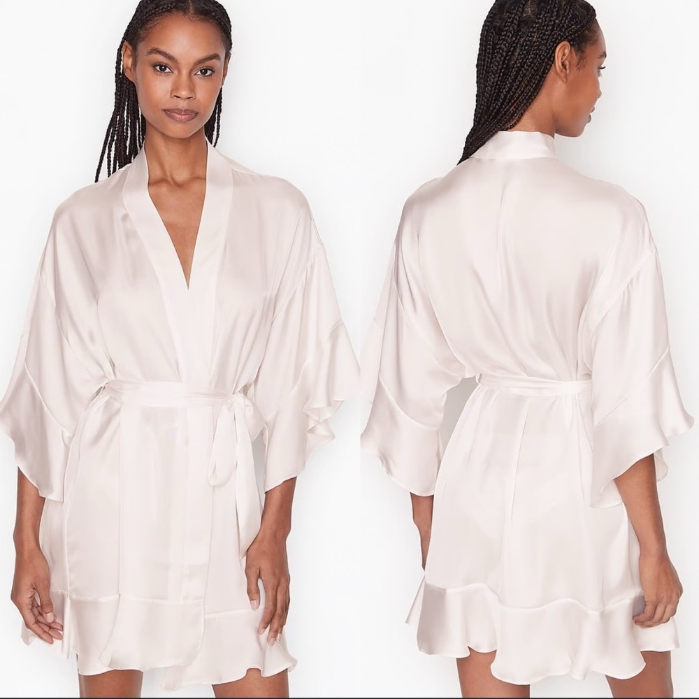 Satin Flounce Robe